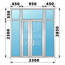 Теплая алюминиевая входная группа 2300×2850 ОА-64036