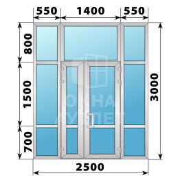 Теплая алюминиевая входная группа 2500×3000 ОА-64375