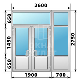 Теплая алюминиевая входная группа 2600×2750 ОА-66451