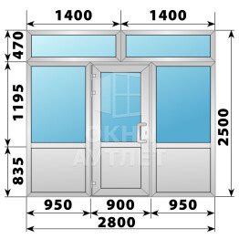 Теплая алюминиевая входная группа 2800×2500 ОА-64405