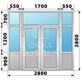 Теплая алюминиевая входная группа 2800×2800 №2 ОА-66460