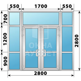 Теплая алюминиевая входная группа 2800×2800 ОА-66457