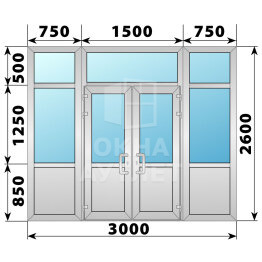 Теплая алюминиевая входная группа 3000×2600 №2 ОА-66454