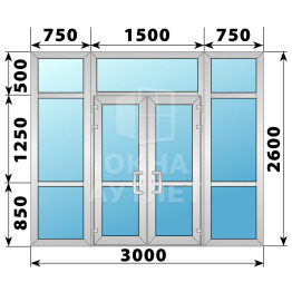 Теплая алюминиевая входная группа 3000×2600 ОА-64045