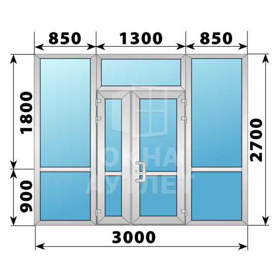 Теплая алюминиевая входная группа 3000×2700 ОА-66463