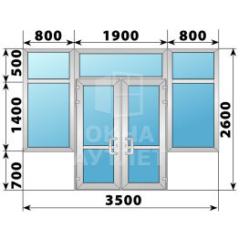 Теплая алюминиевая входная группа 3500×2600 ОА-66493
