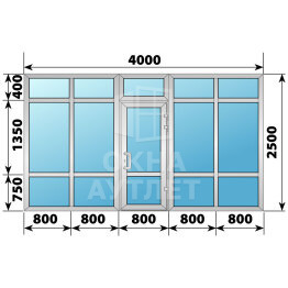 Теплая алюминиевая входная группа 4000×2500 ОА-66478