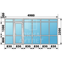 Теплая алюминиевая входная группа 4980×2300 ОА-66502