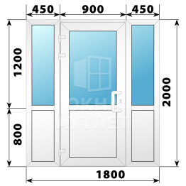 Теплая пластиковая входная группа 1800×2000 ОА-63577