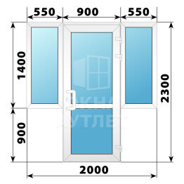 Теплая пластиковая входная группа 2000×2300 ОА-63670