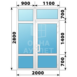 Теплая пластиковая входная группа 2000×2800 ОА-63682