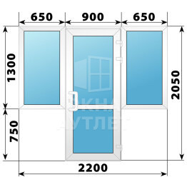 Теплая пластиковая входная группа 2200×2050 ОА-63667