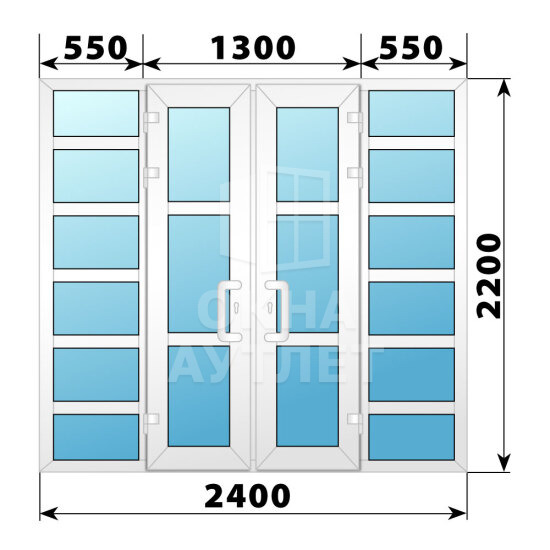 Теплая пластиковая входная группа 2400×2200 ОА-63601