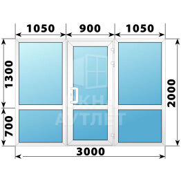 Теплая пластиковая входная группа 3000×2000 №2 ОА-63583