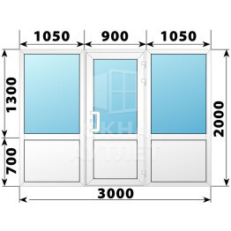 Теплая пластиковая входная группа 3000×2000 ОА-63694
