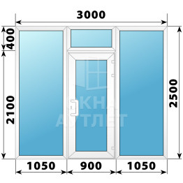 Теплая пластиковая входная группа 3000×2500 ОА-63634