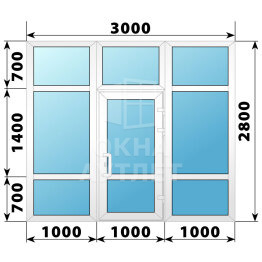 Теплая пластиковая входная группа 3000×2800 №2 ОА-63754