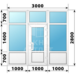 Теплая пластиковая входная группа 3000×2800 ОА-63703