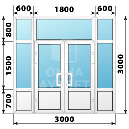 Теплая пластиковая входная группа 3000×3000 №2 ОА-63658