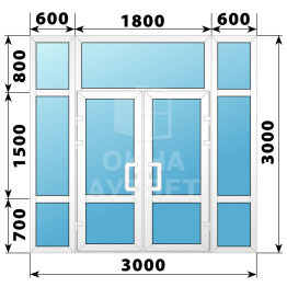 Теплая пластиковая входная группа 3000×3000 ОА-63598