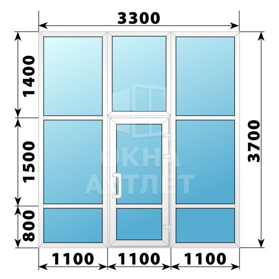 Теплая пластиковая входная группа 3300×3700 ОА-63751