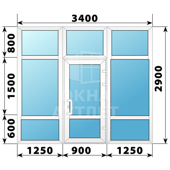 Теплая пластиковая входная группа 3400×2900 ОА-63715