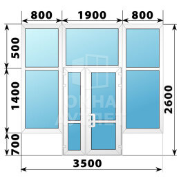 Теплая пластиковая входная группа 3700×3300 ОА-63628