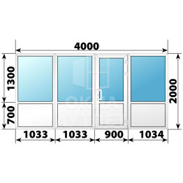 Теплая пластиковая входная группа 4000×2000 ОА-63643