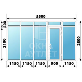 Теплая пластиковая входная группа 5500×2800 ОА-63778