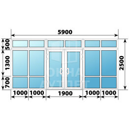 Теплая пластиковая входная группа 5900×2500 ОА-63589