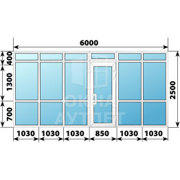 Теплая пластиковая входная группа 6000×2500 №2 ОА-63775