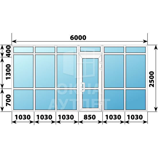 Теплая пластиковая входная группа 6000×2500 №2 ОА-63775
