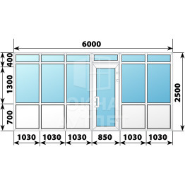Теплая пластиковая входная группа 6000×2500 ОА-63772
