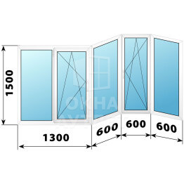 Теплое пластиковое остекление балкона П-3М 3100×1500 ОА-55624