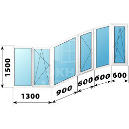 Теплое пластиковое остекление балкона П-3М 4000×1500 №3 ОА-55564
