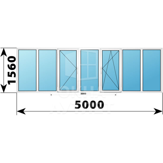Теплое пластиковое остекление балкона Башня Тишинская 5000×1560 №2 ОА-55621