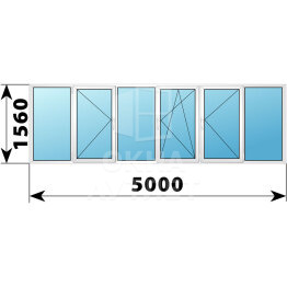 Теплое пластиковое остекление балкона Башня Вулыха 5000×1560 №4 ОА-55654