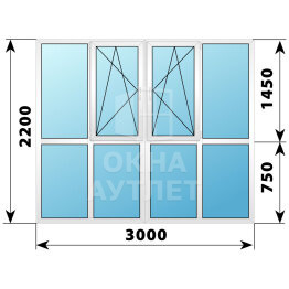 Теплое пластиковое панорамное остекление 3000×2200 ОА-43695