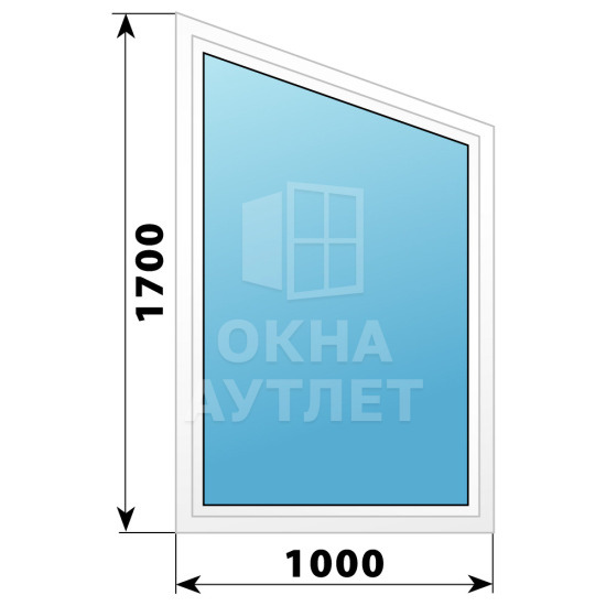 Трапециевидное пластиковое окно №3 1100×1700 ОА-32655