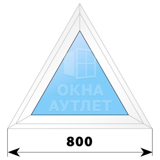 Треугольное пластиковое окно №2 800×3 ОА-32355