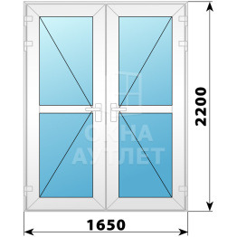 Входная пластиковая дверь 1650×2200 №4 ОА-33144
